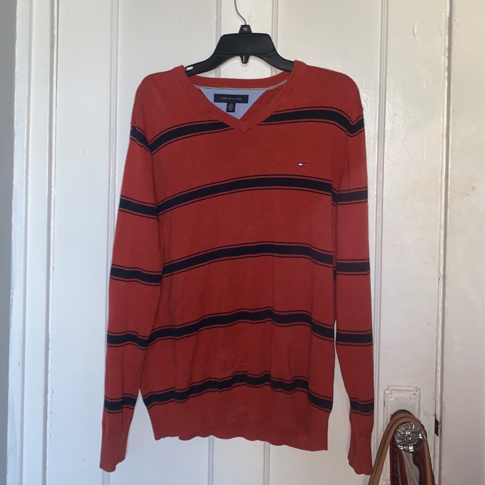 Striped Tommy Hilfiger V neck Sweater
